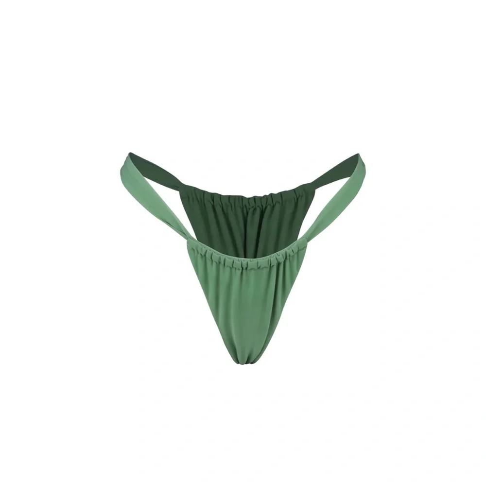 Gonza ruched Green Bikini Bottom size L NWOT - Picture 2 of 7